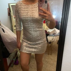 Silver Sequin Party Dress ❄️